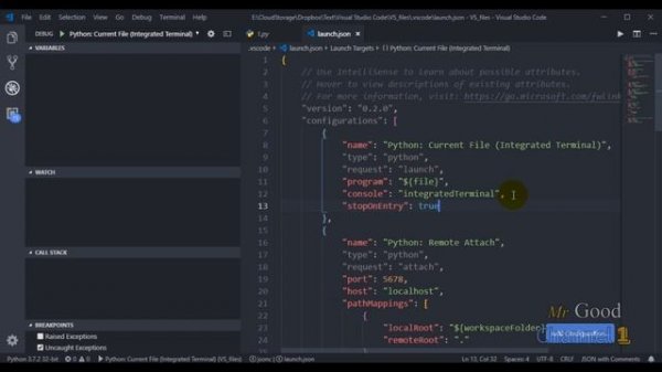 Python Debugging in Visual Studio Code part 1