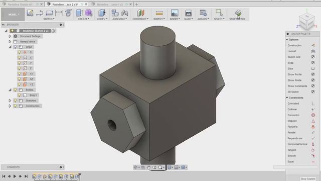 Redefining Sketch Plane in Autodesk Fusion 360 смотреть онлайн