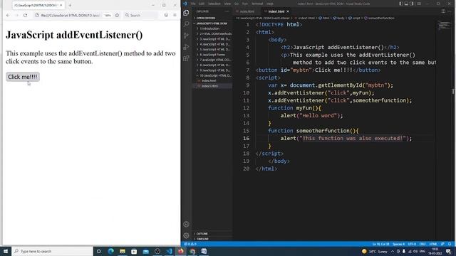 Add Many Event Handlers to the Same Element JavaScript смотреть онлайн
