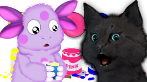 ЛУНТИК И ГОВОРЯЩИЙ СУПЕР КОТ СМЕШИВАЕМ КРАСКИ И СОЕДИНЯЕМ ЗВЕЗДЫ  ( ИГРА для ДЕТЕЙ ) #02