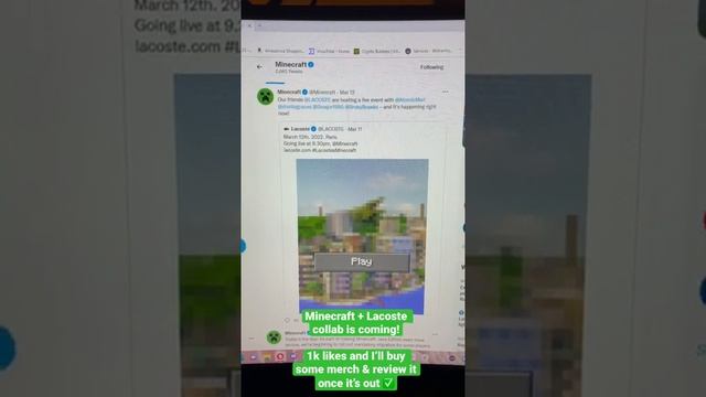Minecraft x Lacoste Collaboration incoming! смотреть онлайн