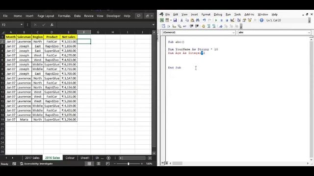 VBA Part - 17 - Variables, Data Types, Option Explicit, ByVal, ByRef, Variable Scopes, VBA Constant смотреть онлайн