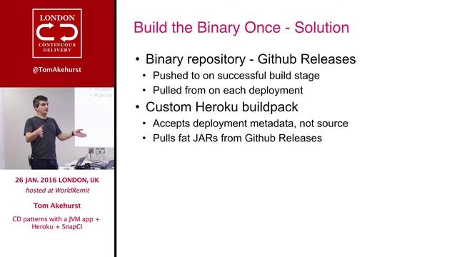 CD patterns with a JVM app + Heroku + SnapCI from Tom Akehurst смотреть онлайн