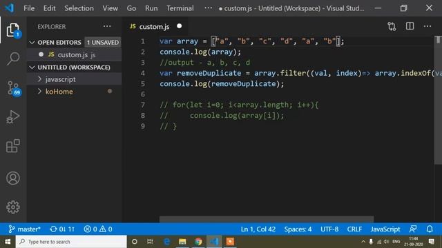 Remove duplicate from array using filter method || Filter Method || IndexOf Method || Javscript смотреть онлайн