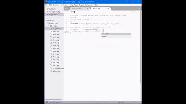 [Belajar PHP] - Program menampilkan seluruh isi array dengan index numerik смотреть онлайн