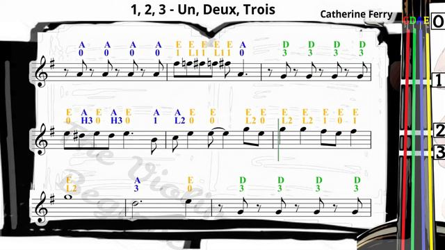 1, 2, 3 - Un, Deux, Trois | Catherine Ferry | Violin SHEET MUSIC [With Fingerings] [Level 3] смотреть онлайн