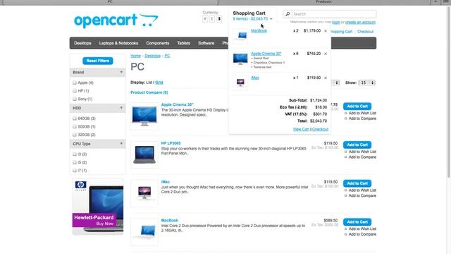 OpenCart Module - Flying PopupCart & Dropped-Down Cart Dialog смотреть онлайн