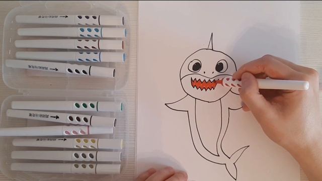 Baby shark / How to draw mommy shark / Как нарисовать акулу смотреть онлайн
