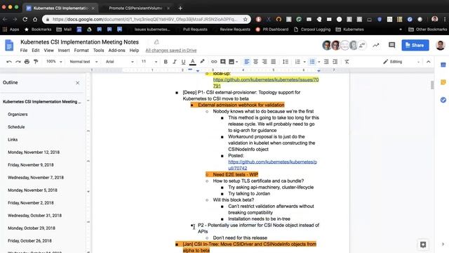 Kubernetes SIG Storage - CSI Implementation Workgroup 20181112 смотреть онлайн
