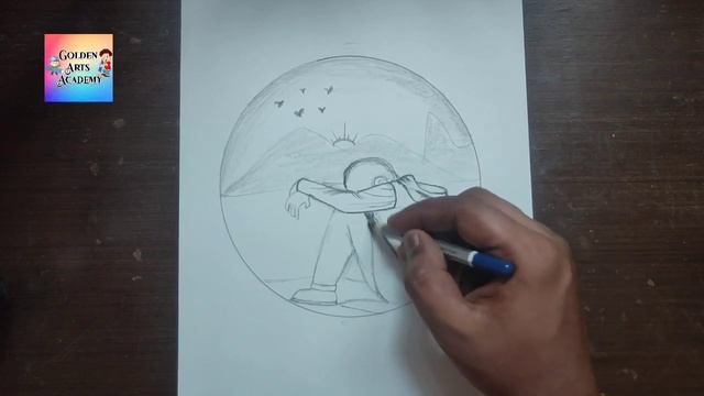 How to draw a sad boy / alone boy drawing by pencil sketch смотреть онлайн