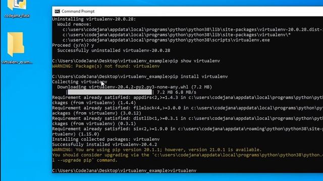 Python Virtual Environment Windows 10 - Create Virtual Environment Python 3 - Code Jana смотреть онлайн