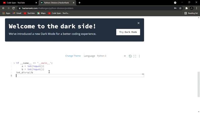 Hackerrank Tutorial For Beginners In Hindi | Python Programming | Division [ Integer & Float ]. смотреть онлайн