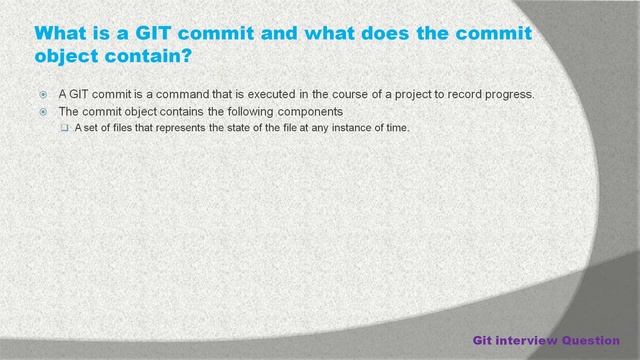 What is a GIT commit and what does the commit object contains ? || Git & GitHub Interview question смотреть онлайн