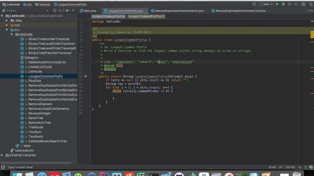 【Edward】LeetCode : 14. Longest Common Prefix 最长公共前缀|算法面试|北美求职|刷题|留学生|LeetCode|求职面试 смотреть онлайн