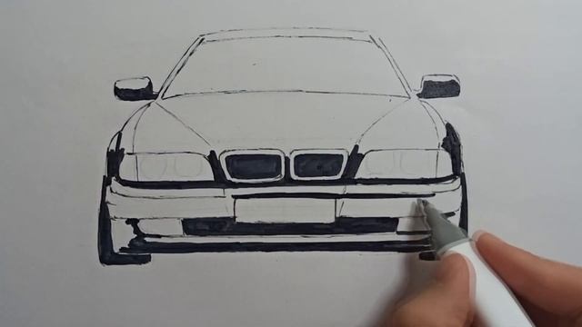 Как нарисовать BMW E38 | Рисуем БМВ Е38 маркерами смотреть онлайн