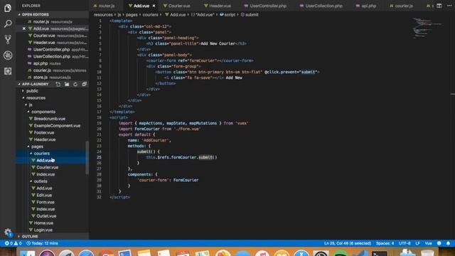 Aplikasi Laundry (Laravel 5.8 - Vue js - SPA) #4: Management Couriers смотреть онлайн