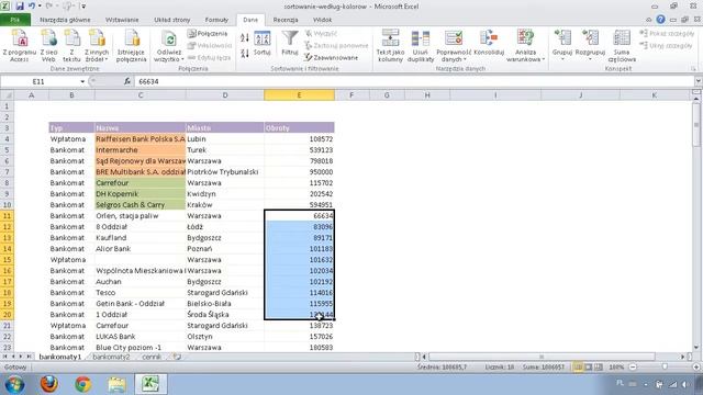 Excel - sortowanie według kolorów смотреть онлайн