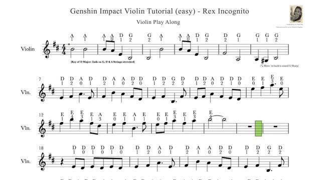 Genshin Impact Violin Tutorial (easy) - Rex Incognito смотреть онлайн
