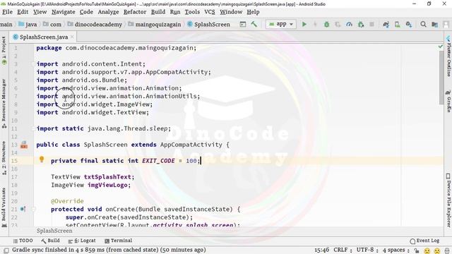 21. Multiple Choice Quiz App with SQLite Integration Part 21 - Splash Activity- Android Tutorial смотреть онлайн