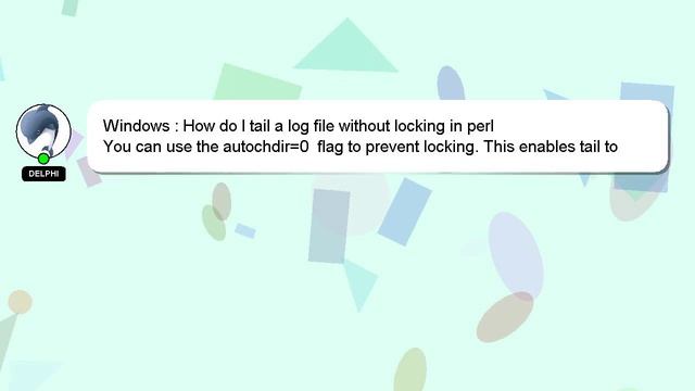 Windows : How do I tail a log file without locking in perl смотреть онлайн