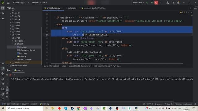 Day 30: Updating the Password Manager! --- 100 Days of Python Coding смотреть онлайн