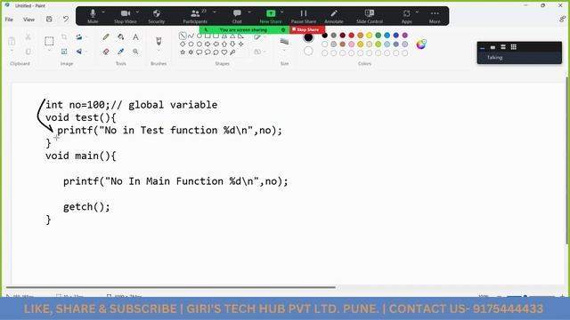 Global Variable and Local Variable in C Programming | Data Structures and Algorithms|Giri's Tech Hu смотреть онлайн