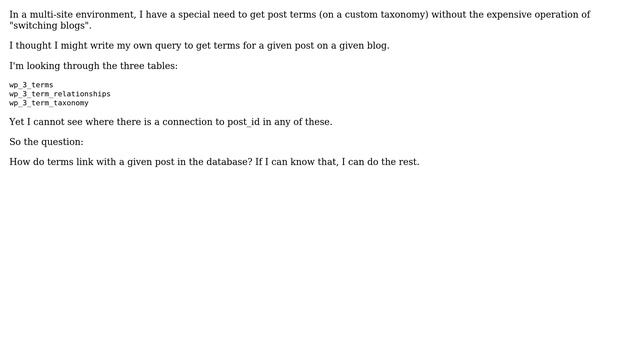 Wordpress: How are terms connected with posts in database? смотреть онлайн