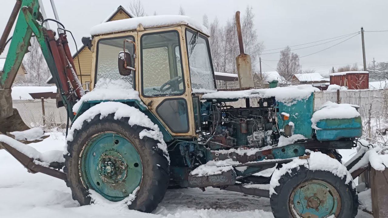 Холодный запуск дизеля ЮМЗ зимой // UMZ diesel winter cold start смотреть онлайн