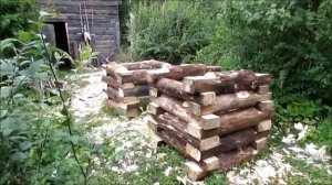 Сруб колодца из осины на усадьбе в Закатове.???