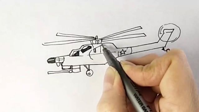 Как нарисовать ударный Вертолёт Ми 28 «Ночной охотник» смотреть онлайн