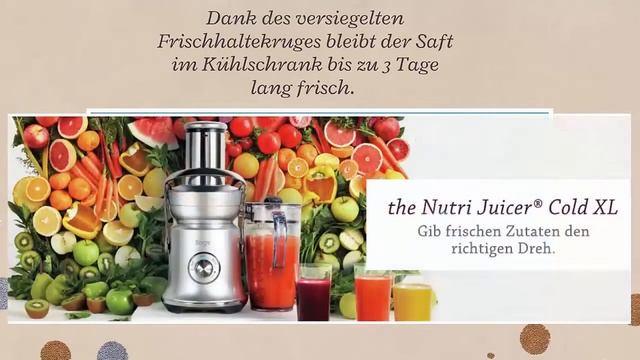 ??Sage Appliances SJE830 the Nutri Juicer Cold XL Entsafter Gebürstetes Edelstahl смотреть онлайн