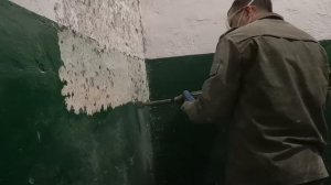 Как снять быстро краску со стен перфоратором