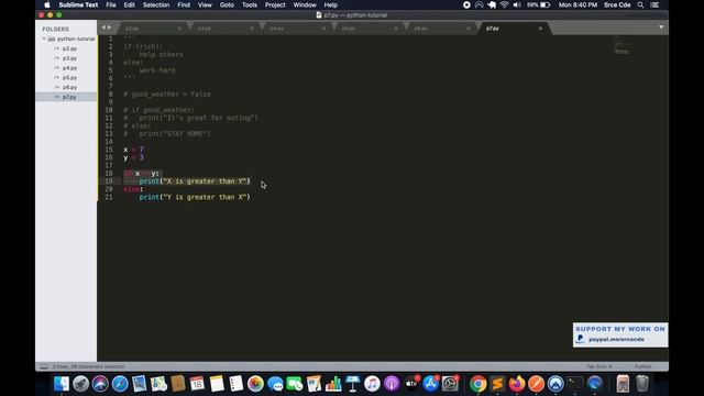 if else statement - python basics tutorial p7 смотреть онлайн