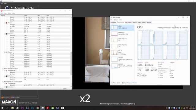 Intel i7 9700 (non k) Cinebench r20 смотреть онлайн