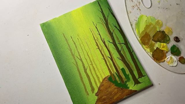 Forest pathway painting/ easy acrylic painting for beginners/#57 #acrylicpainting смотреть онлайн