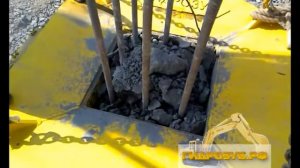 Установка для срезки свай в работе