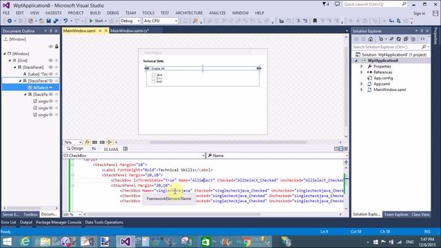 WPF Common enable all checkbox in the Top смотреть онлайн