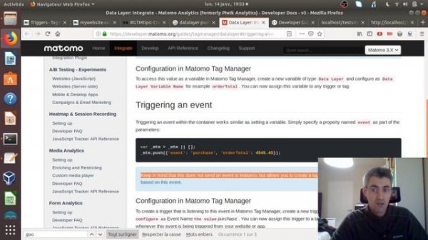 A data layer push event example with Matomo Tag Manager