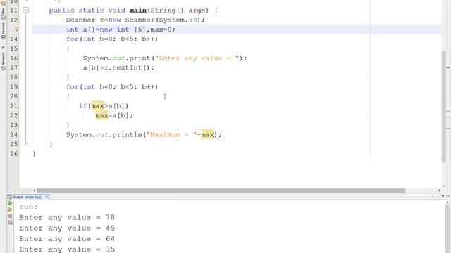 how to find Maximum number using One-D Array in java lecture 84 смотреть онлайн