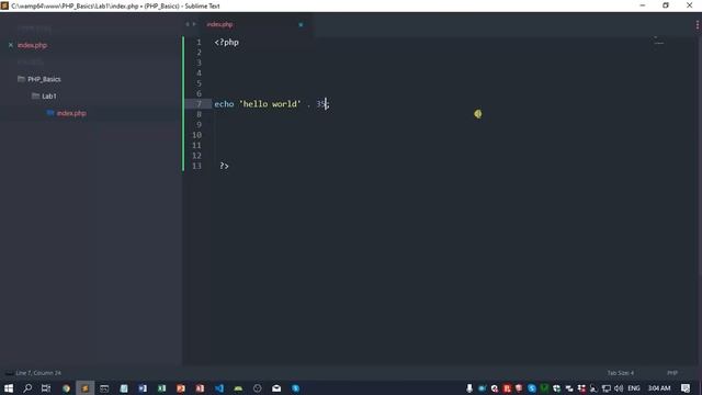 PHP Basics - Print Hello World ! смотреть онлайн