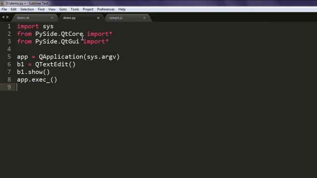 PySide Text Edit Widget QTextEdit смотреть онлайн