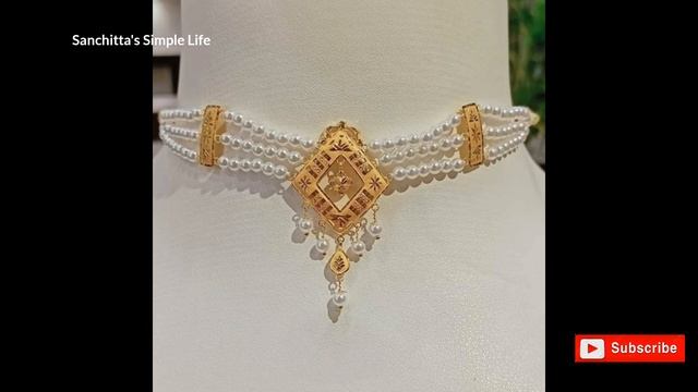 Light weight Gold Pearl Choker Necklace Desings wite weight &price @Sanchitassimplelife смотреть онлайн