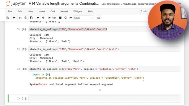 Combinations of variable length and fixed length arguments #python #args смотреть онлайн