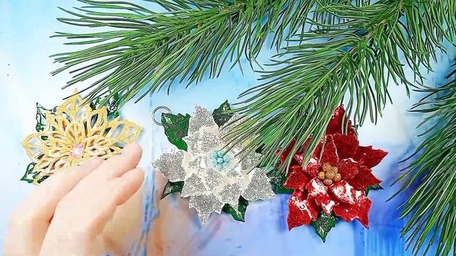 Елочные игрушки из полимерной глины | пуансеттия из полимерной глины | лепим новогодние украшения смотреть онлайн