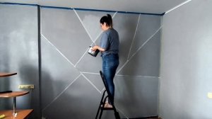 АКЦЕНТНАЯ СТЕНА СВОИМИ РУКАМИ ? ГЕОМЕТРИЧЕСКАЯ СТЕНА ? ПОКРАСКА СТАРЫХ ОБОЕВ!