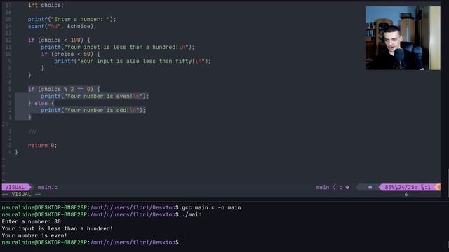 Conditions, If Statements, Switch Case - C Programming Tutorial #5 смотреть онлайн