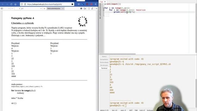 Python: FOR IN RANGE() - omówienie prostych zadań v.2 смотреть онлайн