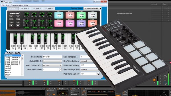 Настройка midi клавиатуры Worlde Panda MINI в Ableton и Panda mini (от разработчика клавиатуры)