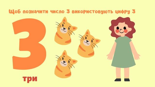 Число та цифра 3. Відеозаняття для дошкільнят смотреть онлайн