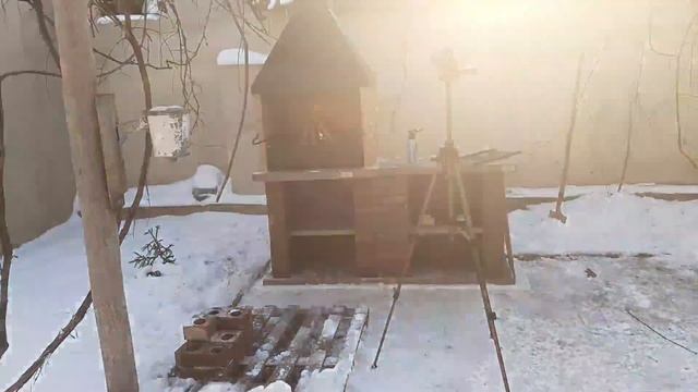 УСТАНОВИЛИ ЗОНУ БАРБЕКЮ НА СНЕГ ЗИМОЙ смотреть онлайн